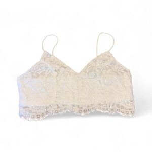 Lace Bralette Crop Top in Cream